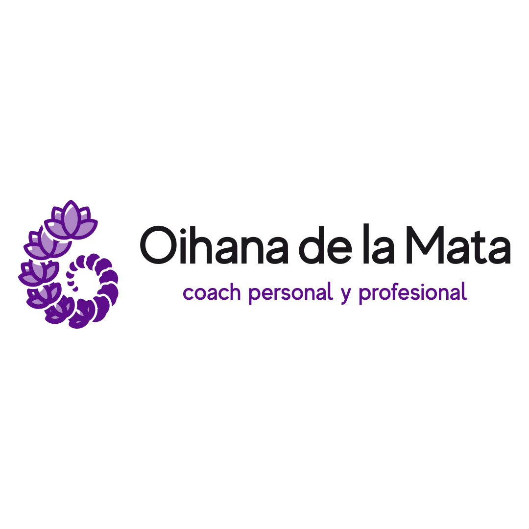 Logo con fondo blanco de Oihana de la Mata para marca personal y coaching